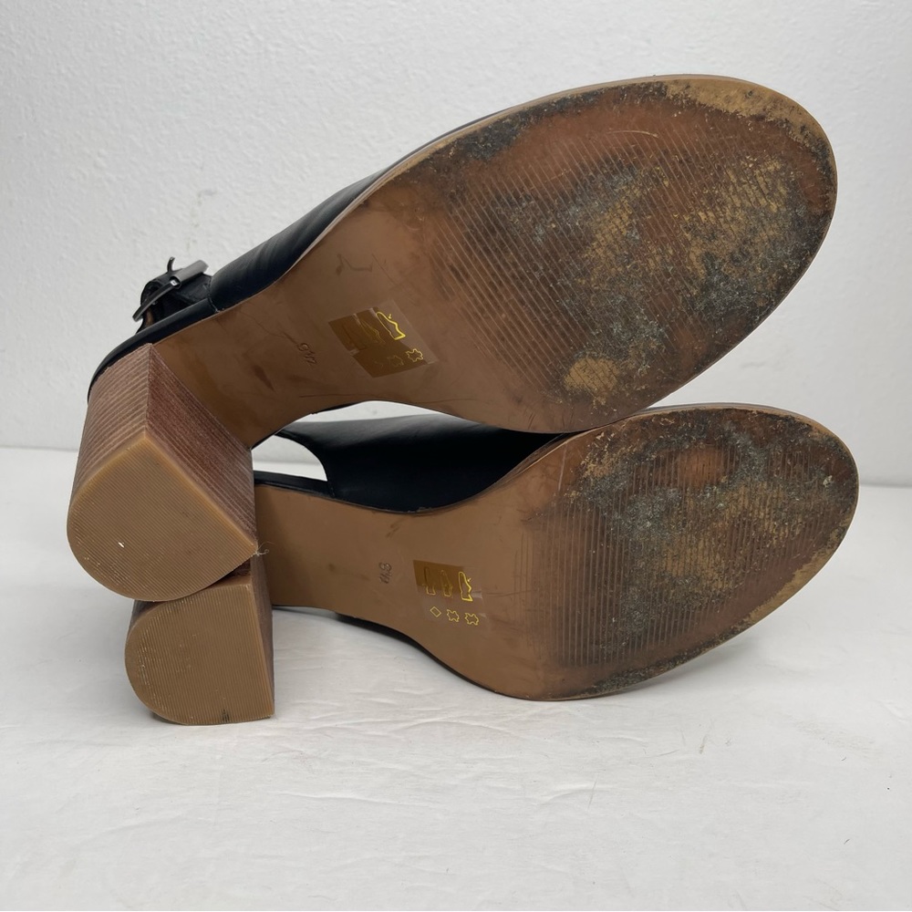 Madewell The Cary Sandal In Leather Open-Toe Heel Booties Size 9.5 - Picture 9 of 15